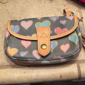 Dooney & Bourke Heart Pattern Wristlet- Multicolor